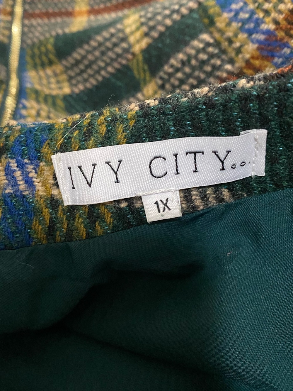 Ivy City Co Holly Plaid Tartan Puff Sleeve Midi Dress Plus Size 1x - Picture 5 of 11